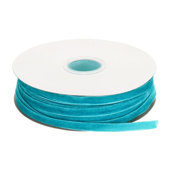 Velvet Ribbon Gift Wrapping 1/4 Inch x 50 Yard Lake Green Single Face Velvet Ribbon Roll for Bouquets Decoration Wedding