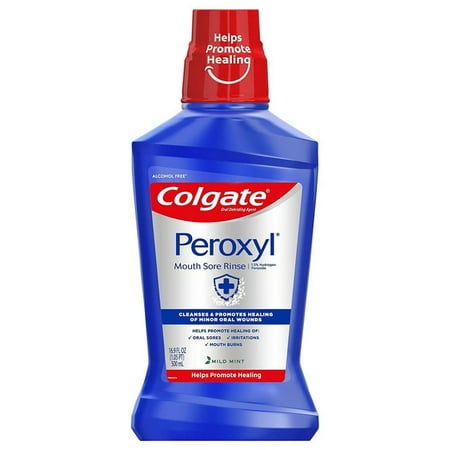 Colgate Peroxyl Antiseptic Mouthwash and Mouth Sore Rinse, Mild Mint...