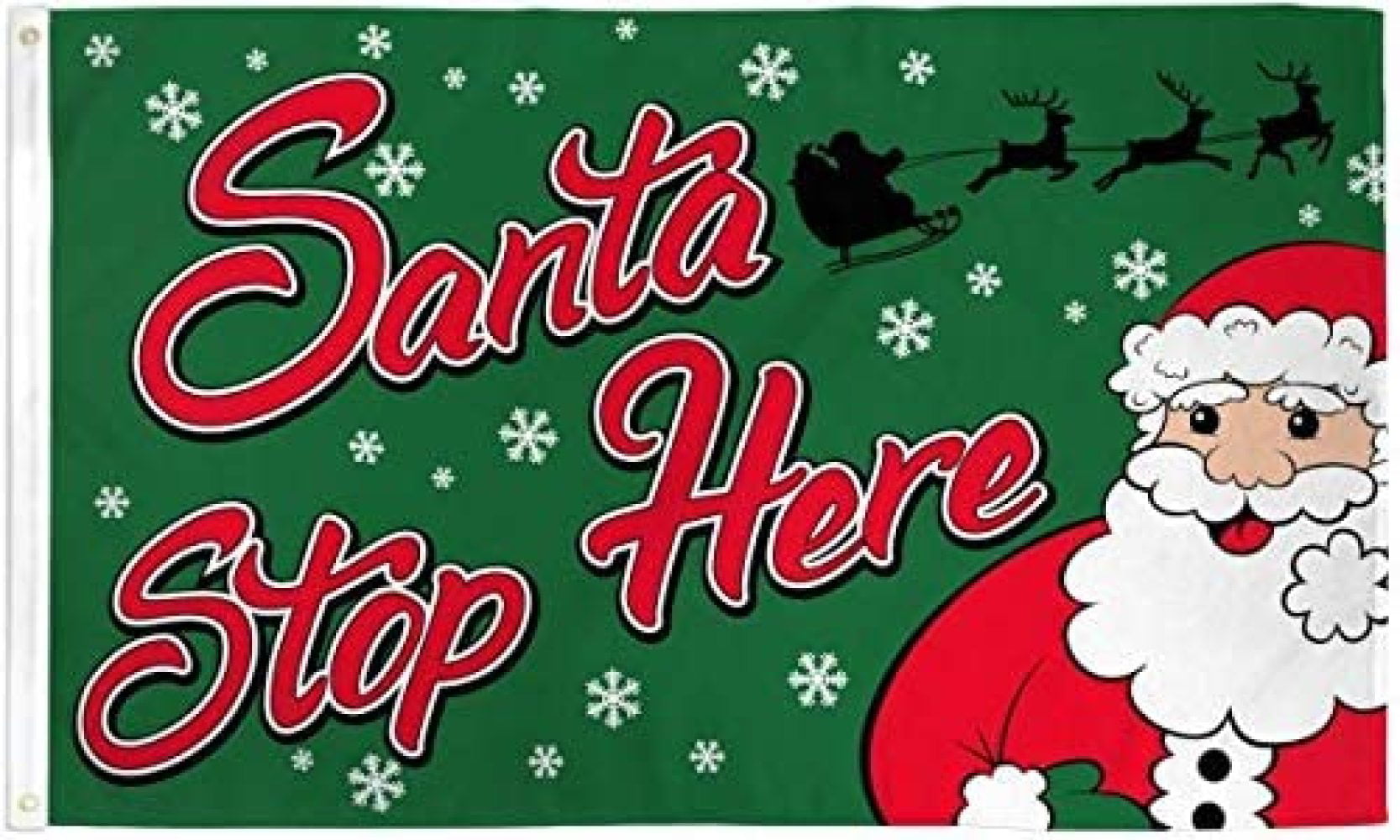 "SANTA STOP HERE" 3x5 ft flag poly premium holiday christmas 