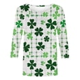 thumbnail image 1 of RXMEKW T-Shirt Imprimé Carnaval Manches 3/4 pour Femmes Coupe Ample Col Rond pour Usage Quotidien Imitation Soie, 1 of 5