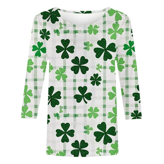 RXMEKW T-Shirt Imprimé Carnaval Manches 3/4 pour Femmes Coupe Ample Col Rond pour Usage Quotidien Imitation Soie