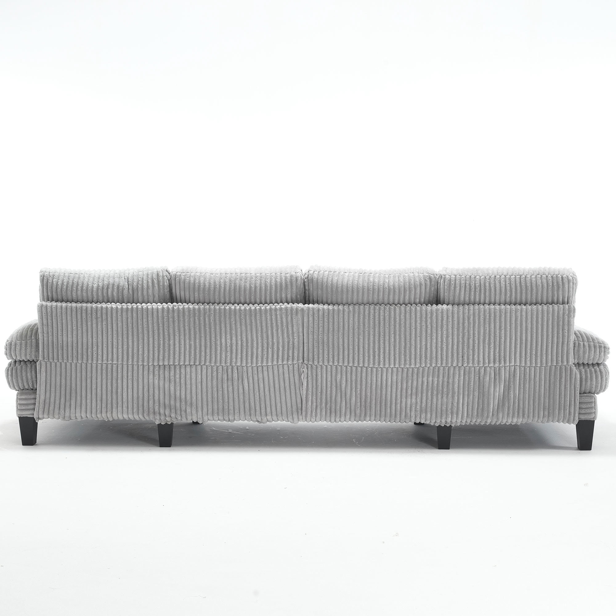 MAYEERTY U-Shaped Sectional Sofa with Double Chaise, 4-Seater Oversized Deep Seat Corduroy Couch with Side Armrest Pockets, for Living Room Apartment
