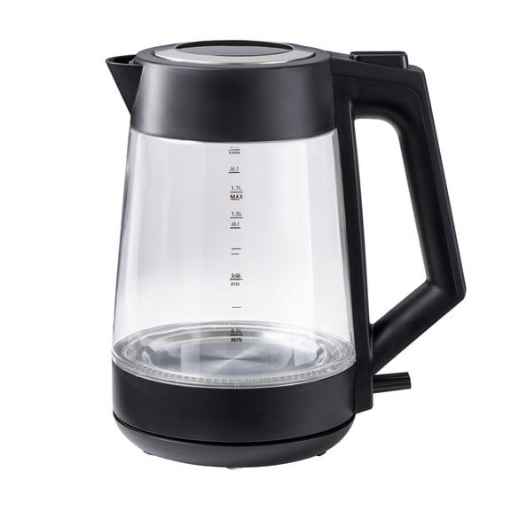 Mainstays 1500 Watt, 1.7L Electric Kettle, Glass Body, Auto Shut off