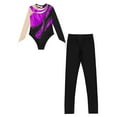 thumbnail image 3 of TiaoBug Gymnastics Leotards for Girls Dance Tumbling Outfit Athletic Dancewear Unitard Tracksuit Purple 6, 3 of 5