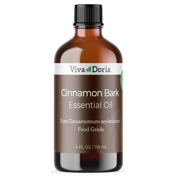 Viva Doria Pure Cinnamon Bark Essential Oil, Food Grade, 4 Fl Oz (118 mL)