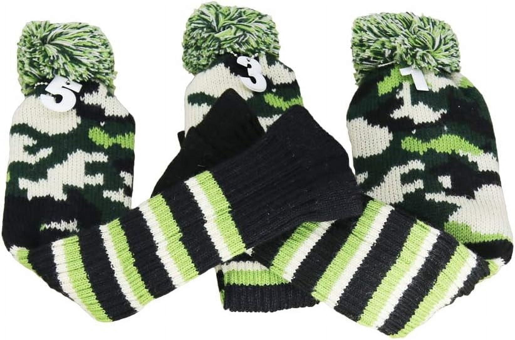 3 pcs/Set Golf Club Pom Pom Knit Cover for Driver, Fairway Wood and Hybrid HeadCovers