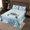 thumbnail image 2 of Erosebridal Sea Turtle Coverlet Set King, Watercolor Bedding Set, Ocean Animals Decor, 3 Pieces, 2 of 5