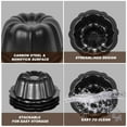 thumbnail image 5 of 4 Pack  4 Inch  Nonstick Mini Bundt Cake Pans, Black Carbon Steel Fluted Molds for Baking Cupcakes, Brownies, and Tarts, 5 of 7
