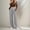 Gray, variant on Women Wide Leg Dress Pants High Waist Work Office Business Pleated Suit Palazzo Pants Casual Trousers Slacks White L