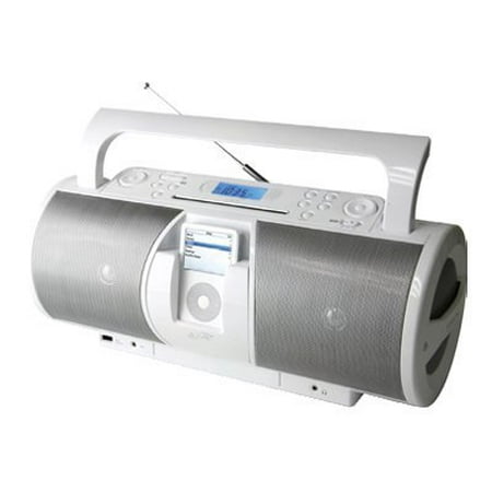 iLive IBCD3817DT - Boombox with Apple Dock cradle - white