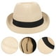 thumbnail image 5 of Sombrero de paja tejido Sombrero de playa de playa al aire libre Sombrero de sol unisex para mujeres y hombres, 5 of 6