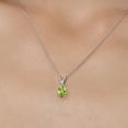 thumbnail image 3 of Gem Stone King 14K White Gold Green Peridot and White Moissanite Pendant Necklace for Women | 1.34 Cttw | Gemstone August Birthstone | Pear Shape 9X6MM | With 18 inch Chain, 3 of 7