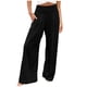 thumbnail image 1 of Pantalones cómodos y fluidos de lino con pierna ancha para mujer: cintura alta, palazzo holgado, pantalones de playa con bolsillos, color liso, estilo informal y elegante, 1 of 7