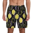 thumbnail image 2 of Picia Lavender Flowers pattern Mens Swim Trunks with Compression Liner Stretch Beach Shorts Quick Dry with Zipper Pockets No-Chafing Board Shorts-3X-Large, 2 of 9