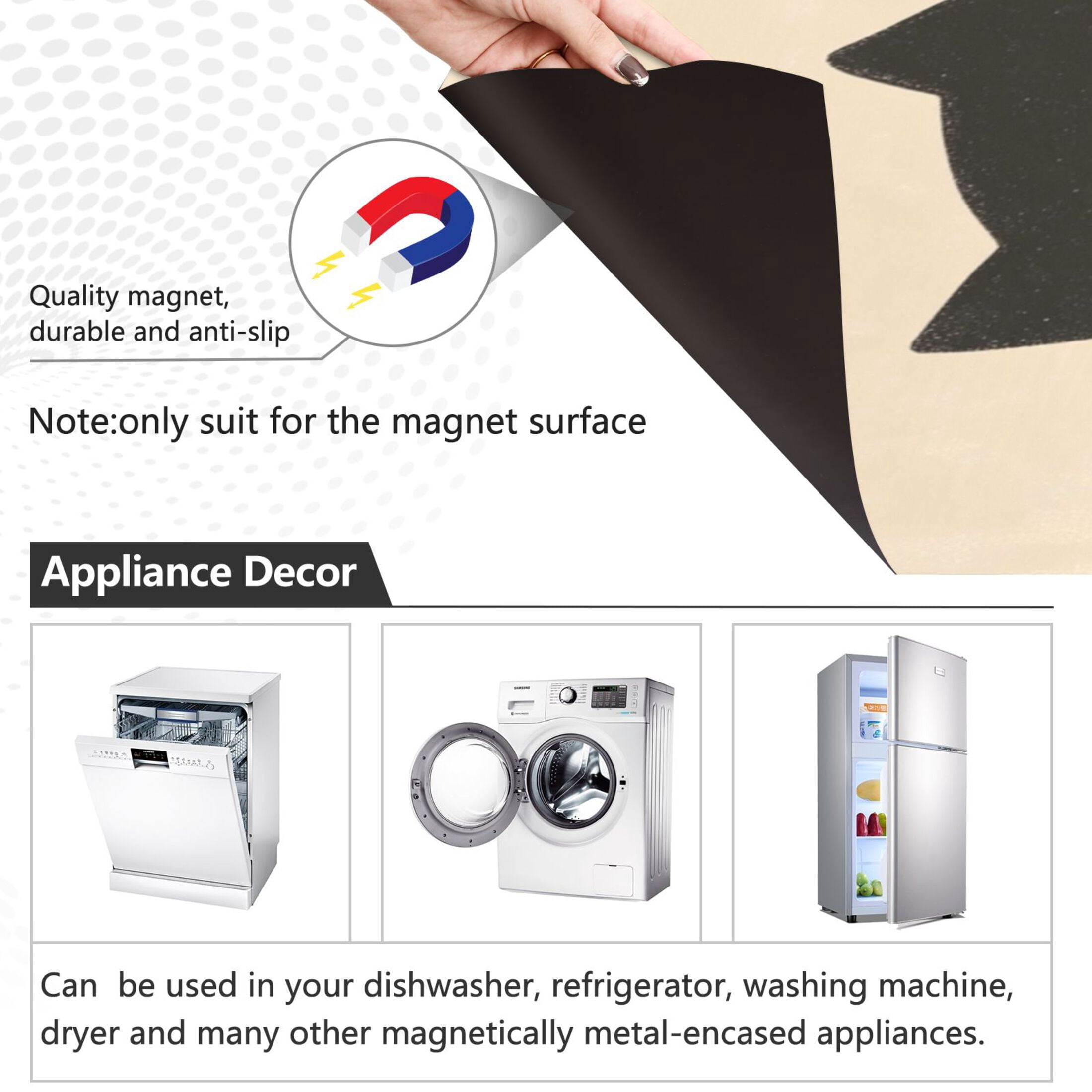 Dishwasher Magnetic Sticker 23x26 Inch Refrigerator Magnetic Sticker Washing Machine Magnetic Sticker Kitchen Panel Magnetic Sticker Home Decor Two Cute Cats Cuddling