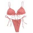 thumbnail image 1 of Womens 2 Piece Swimsuits Three-Point Bikini Skinny Hot Spring with Small Breasts Pink Women Bathing Suits S, 1 of 3