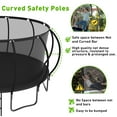 thumbnail image 5 of Jump Into Fun Trampoline 8 10 12 14 15 16FT, Trampoline with Enclosure, Basketball Hoop, Swing and Wind Stakes, 1500LBS Trampoline for 3-4 Adults/ 7-8 Kids, Outdoor Galvanized Spray Trampoline, 5 of 8