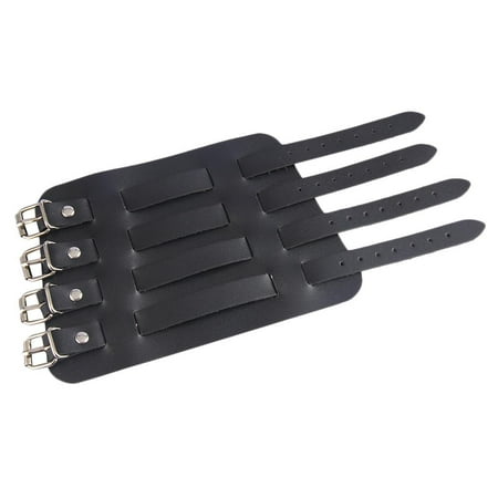 QccHieUs Archery Arm Guard Protection Safe Guard Bracer for Hunting Shooting PU Leather Black B