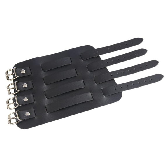 QccHieUs Archery Arm Guard Protection Safe Guard Bracer for Hunting Shooting, PU Leather Black B