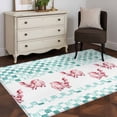thumbnail image 3 of Area Rugs 2.7'x5', Green Plaid Farmhouse Carpet for Living Room Bedroom Dining Room, Watercolor Cute Country Pigs Checkered Throw Kitchen Rugs Non Slip Washable Rectangle Indoor Outdoor Rugs, 3 of 8