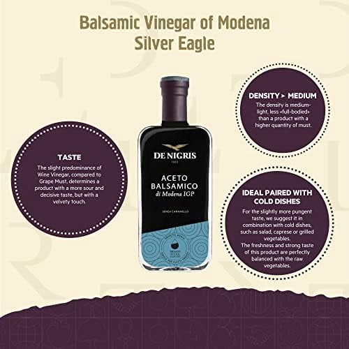 De Nigris balsamic vinegar of Modena Excellence Line Silver Eagle, 8.5 fl oz (250 ml)