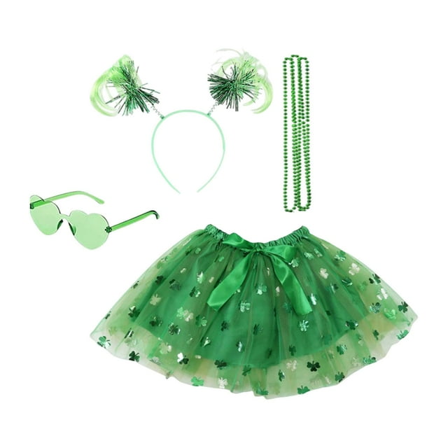 Conjunto de disfraz de San Patricio, falda tutú decorativa para regalos, recuerdos de fiesta festivos