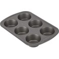 thumbnail image 1 of Molde para magdalenas Good Cook, 6 tazas, revestimiento antiadherente de acero, 1 of 9
