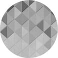 thumbnail image 1 of Ahgly Tapis d'Intérieur Lavable en Machine Rond Transitionnel Argent Platine Gris, 7 Pieds Rond, 1 of 7
