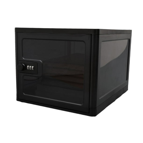 Caja de seguridad con combinación, caja de seguridad para almacenamiento de alimentos, contenedor resistente para uso personal Negro