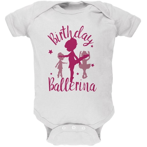 Birthday Girl Ballerina Soft Baby One Piece White 3-6 M