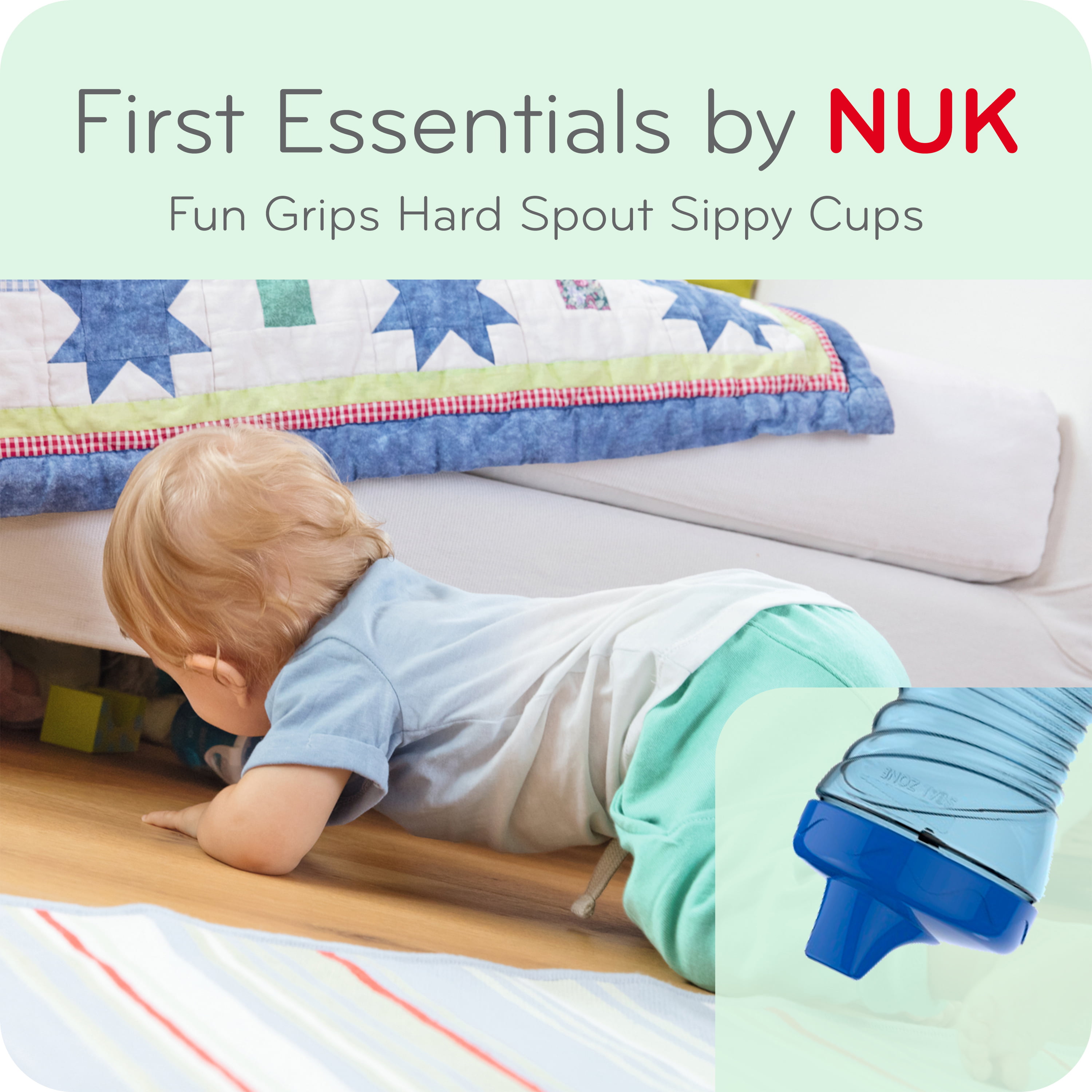 NUK Gerber Graduates Fun Grips Hard Spout Sippy Cup in Assorted Colors, 10- Ounce, 2 cups [] - Walmart.com