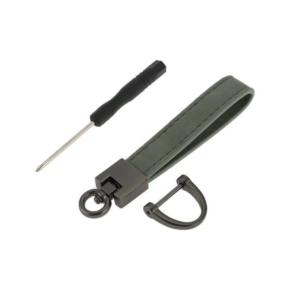 Unique Bargains 1 Set Car Keychain Universal Key Chain with Ring for Key Fobs for Women Zinc Alloy Dark Green