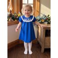 thumbnail image 3 of RUINIXCW Toddler Baby Girl Christmas Dress Short Sleeve Embroidery Smocked Dress, 3 of 6