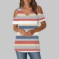 thumbnail image 7 of Jamicy Womens Beach Shirts Summer Outfits Summer Women Cold Shoulder Tops Casual Loose Hollow Out Short Sleeve T Shirt V Neck Tops Blouses, 7 of 7