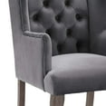 thumbnail image 5 of Realm French Vintage Dining Performance Velvet ArmchairGray, 5 of 6
