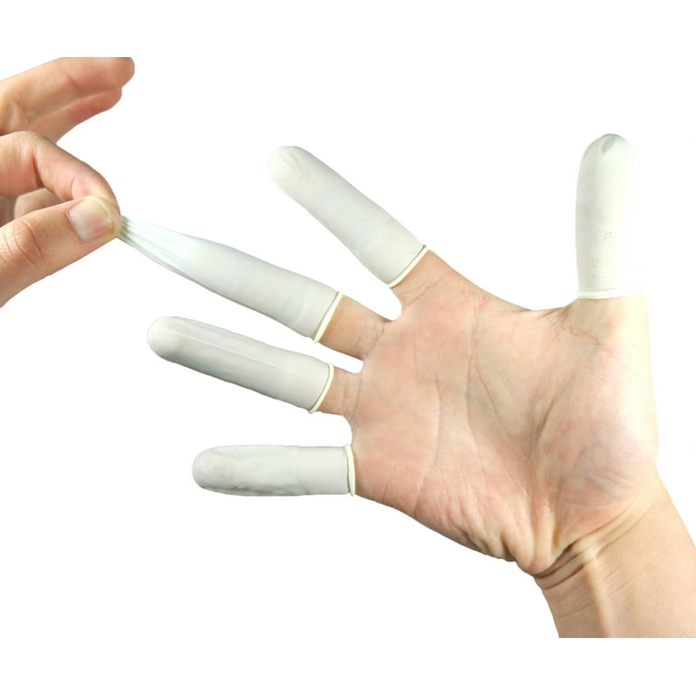 200pcs Medium Disposable Latex Finger Cots for Medical, Nail Art