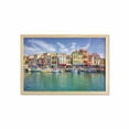thumbnail image 1 of Colorful Wall Art with Frame, Mediterranean Style Houses on Promenade at City of Cassis Provence Region France, Printed Fabric Poster for Bathroom Living Room, 35" x 23", Multicolor, by Ambesonne, 1 of 2