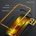 thumbnail image 3 of Decase Stainless Steel Bumper Frame Case for iPhone 14 Pro Max 6.7 Inch,Luxury Premium Aluminum Alloy Shockproof Bumper Frame with Camera Lens Protector for iPhone 14 Pro Max, Gold, 3 of 10