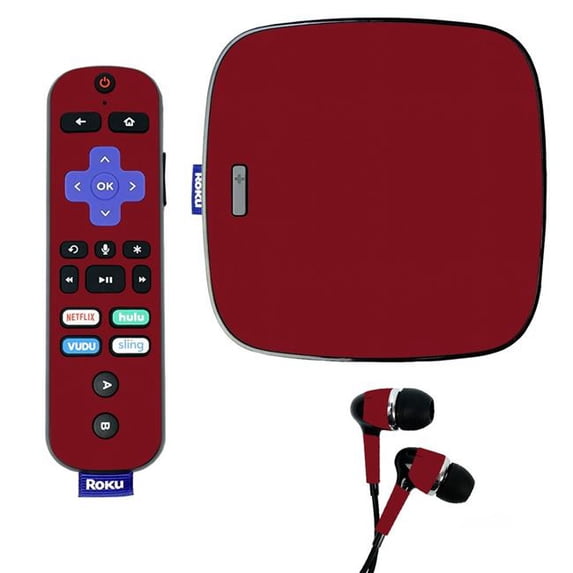 Skin Decal Wrap Compatible With Roku Ultra Sticker Design Solid Burgundy