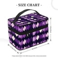 thumbnail image 2 of Handbag Travel Bag Cosmetic Bag 9×6.3×6.7in Multi-Function Bag Large Capacity For Camping Travel Family Travel Violet Retro Houndstooth_1, 2 of 6