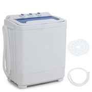 Della Mini Electric Washing Machine Twin Tub 8.8LBS Compact Washer & Spin Dry Cycle Builtin