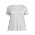 thumbnail image 1 of Camiseta Under Armour para mujer Tech Twist con cuello en V 2X gris, 1 of 2