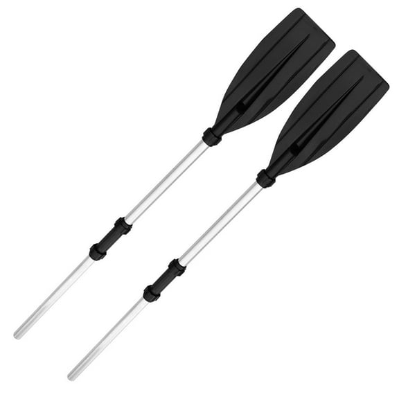 1 Pair paddle 49.6'' / 126cm - Lightweight Aluminum Alloy Detachable Boat Oars for Inflatable Boat Rubber Dinghy (Black)