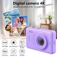 thumbnail image 5 of W & O Q3 Portable 16x Digital Zoom 48 MP CCD Point & Shoot Digital Camera with 32GB SD Card, Purple, 5 of 7