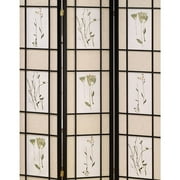 ORE International 70" 3-Panel Wood Screen Room Divider in Black