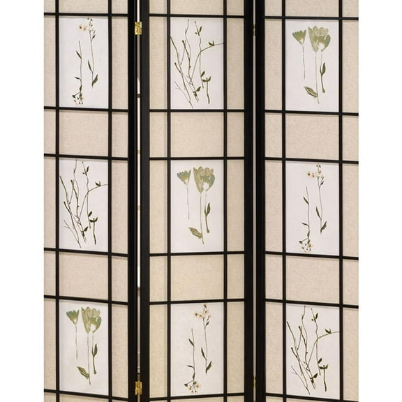 Floral Shoji Screen Room Divider