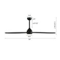 thumbnail image 5 of LEDET 64 in. 5-Solid Wood Blades Indoor Ceiling Fan with Light Kit and Remote, Black Finish, 5 of 8
