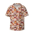 thumbnail image 3 of Goofa Maneki-Neko Cats Printed Men's Casual Short-sleeved Shirt,Lightweight Breathable Button-down,Summer Casual men's top,Versatile Fashion shirt-Large, 3 of 7