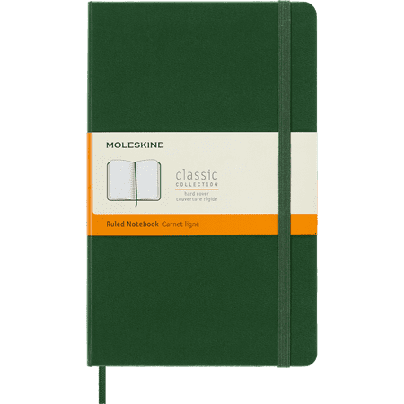 Moleskine Classic Notebook, Hard Cover, Ruled, Large (5" x 8.25"), Myrtle Green