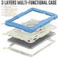 thumbnail image 3 of iPad 6th/5th Generation Case/ Air 2/ Pro 9.7..,Rugged Protective Case with Tempered Glass Film 360° Rotatable Kickstand Handle Kid Proof Case for Apple iPad 6th/5th/ Air 2/ Pro 9.7,Blue, 3 of 9